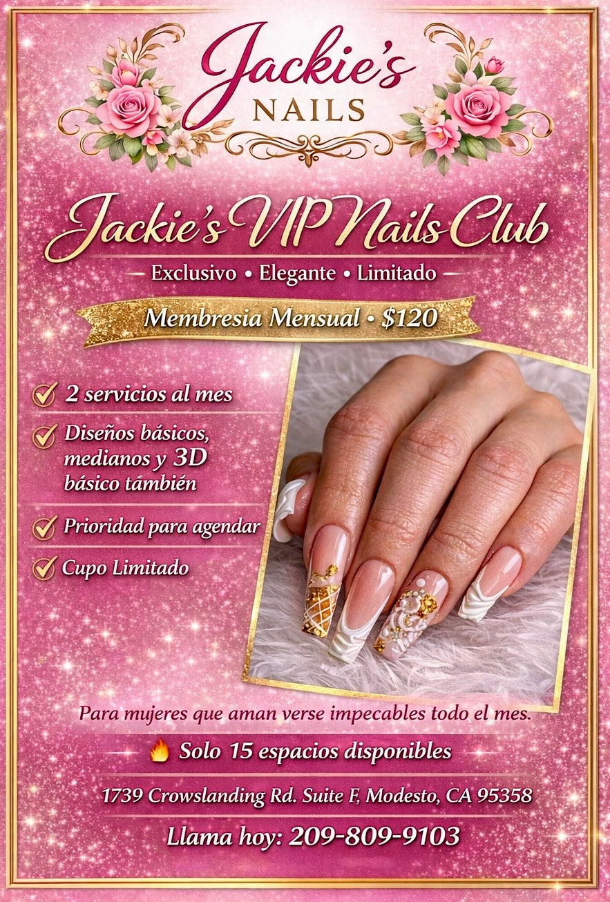 Jackie's VIP Nails Club - Membresía Mensual